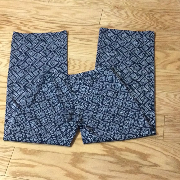 XS Persifor navy geometric print stretch wide leg pants - Picture 2 of 15